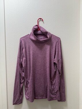 Columbia Heathered Mauve/Purple Long Sleeve Funnel Neck Top